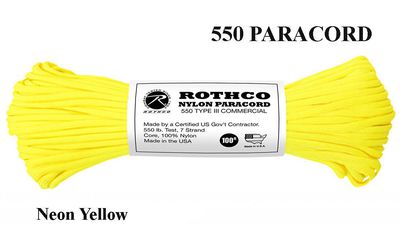 Virvutė 550 Paracord 30 m Neon Yellow