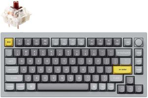 Keychron Q1 QMK wired mechanical 75% keyboard (ANSI, RGB, Hot-swap, Gateron G Pro Brown Switch)