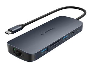 Jungčių stotelė Hyper HyperDrive EcoSmart Gen.2 Dual HDMI USB-C 11-in-1 Hub w 140 W PD3.1 Pass-Thru - For MST enabled devices Hyper