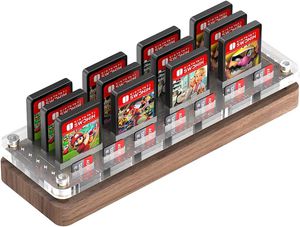 Nintendo Switch Game Cartridge Wooden Storage Case With Transparent Acrylic