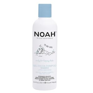 Noah Kids Gel Shower Shampoo Dušo gelis ir šampūnas su pienu ir cukrumi vaikams, 250ml