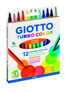 Flomasteriai Fila Giotto Turbo Color, 12 spalvų