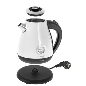 Virdulys Camry Kettle with a thermometer CR 1344 Electric, 2200 W, 1.7 L, Stainless steel, 360° rotational base, White