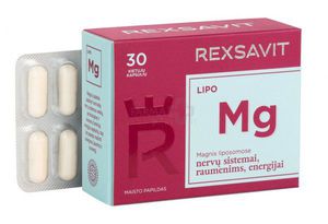 Maisto papildas REXSAVIT liposominis magnis LIPO Mg N30 kaps.