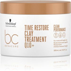 Schwarzkopf Professional BC Time Restore Clay Treatment Q10+ Atkuriamoji molio kaukė, 500ml