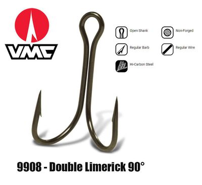 Dvišakis kabliukas VMC 9908BZ Double Limerick 90° Bronze 4