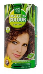 HENNAPLUS plaukų dažai ilgalaikiai su 9 ekologiškais augaliniais ekstraktais spalva late kavos 7.54