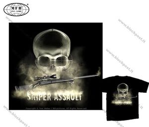 Marškinėliai "Milpictures" juodi "Sniper assault" L