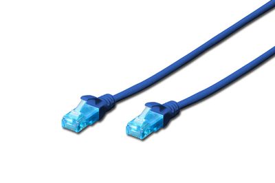 DIGITUS CAT 5e U-UTP patch cord, PVC AWG 26/7, length 1 m, color blue
