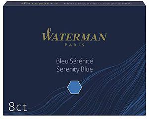 Rašalo kapsulės Waterman, ilgos, 8vnt, mėlynos spalvos
