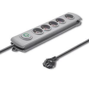 Qoltec Surge protector 5 sockets 3m gray