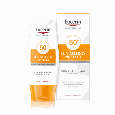 EUCERIN apsaugantis kremas-gelis nuo alergijos saulei, SPF50, 150 ml