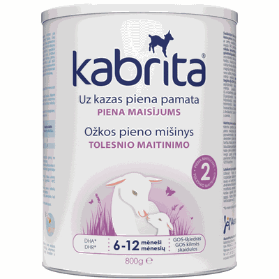 KABRITA 2 ožkos pieno mišinys, 6–12 mėn., 800 g