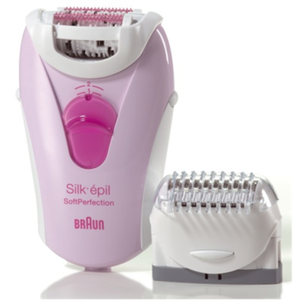 BRAUN SE-3270 Epilator Pink, 20 Tweezer System, SoftLift Tips, Dermatologically recommended, Massaging Rollers, 2 Speed Personalization, Additional shaver head with trimmer cap,  12 V Adapter, Brush Braun