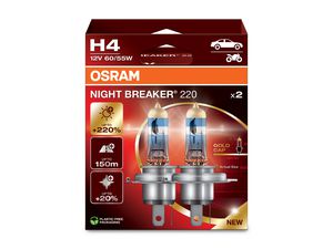 Osram lemputės Night Breaker LASER H4 +220%