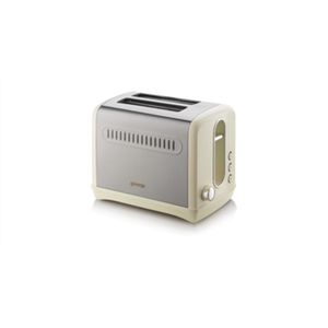 Gorenje | Toaster | T1100CLI | Power 1100 W | Number of slots 2 | Housing material Plastic, metal | Beige/ stainless steel