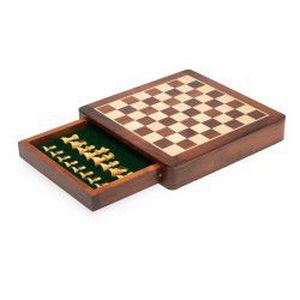 25X25CM DIDESNI MAGNETINIAI Mediniai Šachmatai Su Dėže ir Stalčiumi