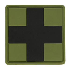 PVC antsiuvas-lipdukas medicininis kryžius, juodas/žalias BLT iš