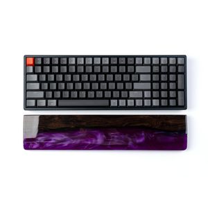 Keychron keyboard K4 palm rest - Walnut brown + resin | 379 x 80 x 15mm