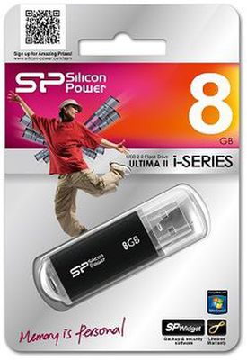 SILICON POWER memory USB Ultima II I-series 8GB USB 2.0 Black