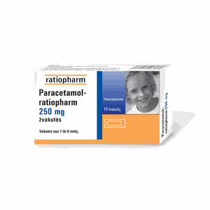 Paracetamol-ratiopharm 250 mg žvakutės N10