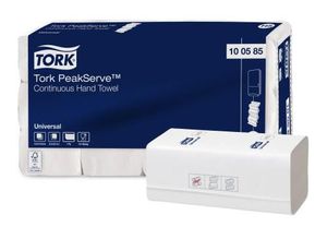 Popieriniai rankšluosčiai TORK PeakServe H5, Universal,1sl. baltos spalvos, 410 lapeliu, 100585