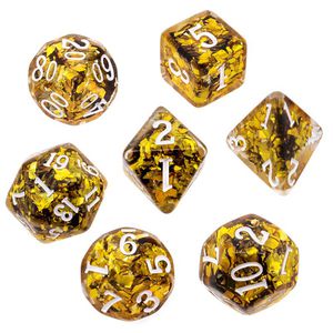 REBEL RPG dice set - Dense core - Gold (white numbers)