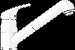 Plautuvės maišytuvas BLANCODARAS-S su ištraukiama žarnele, baltas