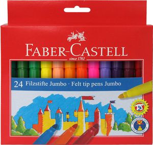 Flomasteriai Faber-Castell Jumbo, 24 spalvų
