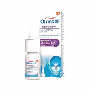 Otrinazil 1 mg/50 mg/ml nosies purškalas 10 ml