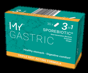 MY GASTRIC Sporebiotic®, gerosios bakterijos sporose + fermentų mišinys, 30 kapsulių