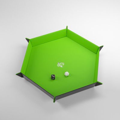 Gamegenic - Magnetic Dice Tray Hexagonal Black/Green