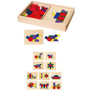 „Viga Toys“ medinės geometrinės mozaikos dėlionės blokai