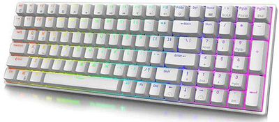 Royal Kludge RK100 White Wireless Keyboard | 96%, Hot-swap, Brown Switches, US, White