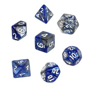 REBEL RPG Dice Set - Two Color - Blue and Gray