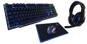 Rebeltec Gaming kit:keyboard+mous +pad+headphone