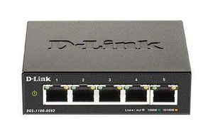 D-Link DGS-1100-05V2 5-Port Gigabit Smart Managed Switch, Desktop, Power supply type External, Ethernet LAN (RJ-45) ports 5