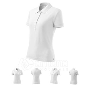 Polo Marškinėliai MALFINI Cotton White, Moteriški