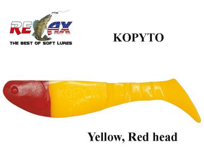 Relax guminukas Kopyto H018 Yellow Red Head 7.5 cm