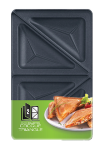 Plokštė kepintuvui TEFAL Triangle toasted sandwich set skirta Snack Collection XA800212 Dimensions (W x L) 13 x 22.5 cm, Black