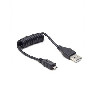 Cablexpert Coiled Micro-USB cable, 0.6 m, black