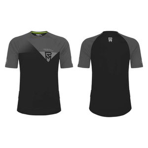 Dviratininko marškinėliai Rock Machine Trail Jersey SS, juoda/pilka, S