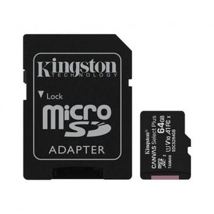 Kingston microSDXC 64GB Canvas Select Plus 100MB/s atminties kortelė su SD adapteriu