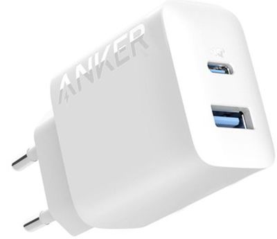 312 20W mains charger 1xUSB-A 1xUSB-C white