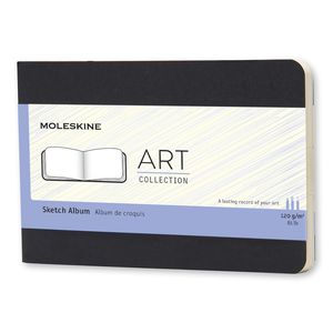 Užrašų knygutė Moleskine Sketch Album 9x14cm, baltais lapais, minkštu viršeliu, juodos spalvos