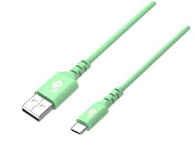 Cable USB-USB C 2m silicone green Quick Charge