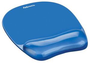 Fellowes mouse pad, wrist rest, gel, CRYSTAL, blue