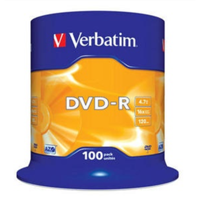 Verbatim DVD-R AZO Matt Silver 4.7 GB, 16 x, 100 Pack Spindle