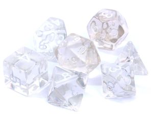 REBEL RPG Dice Set - Crystal - Transparent