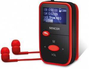 SENCOR SFP 4408RD 8GB MP3 PLAYER, FM radio, 1.1" LCD screen
